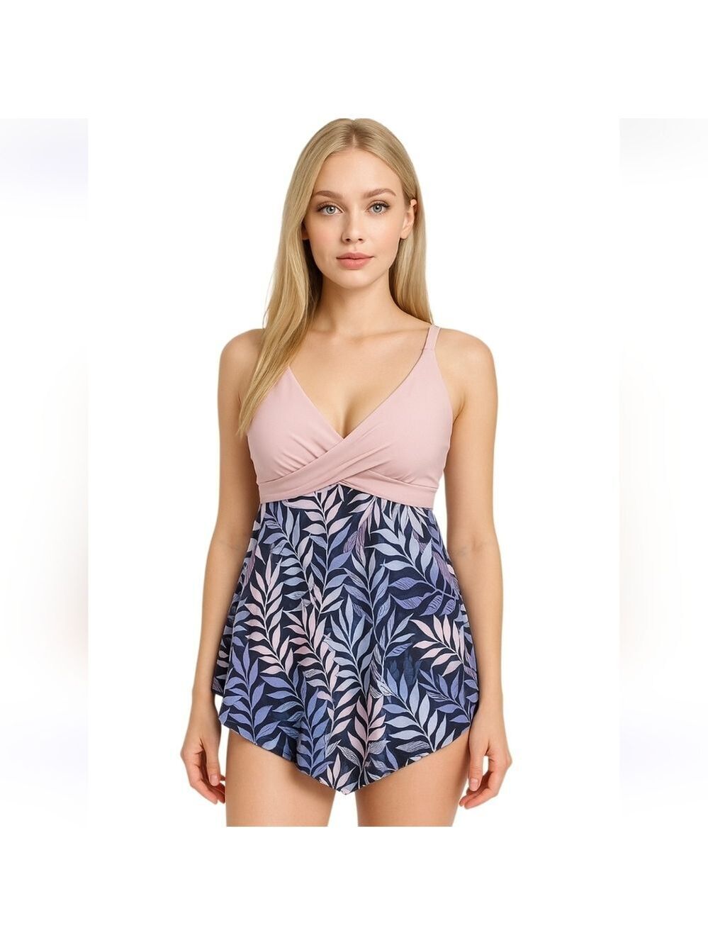 Rotita Swim Cover-up Purpple Leaf print  Pre-loved Ajustable strap handkerchief
